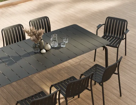 Roku Diningtable 240 Chair Charcoal Residential