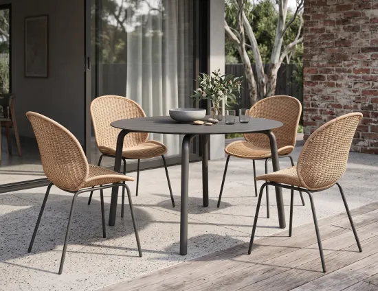 Roku Round Outdoor Dining Table 4 Seater
