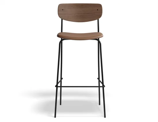 P4 Rylie Stool 75cm Walnut TanPU Front