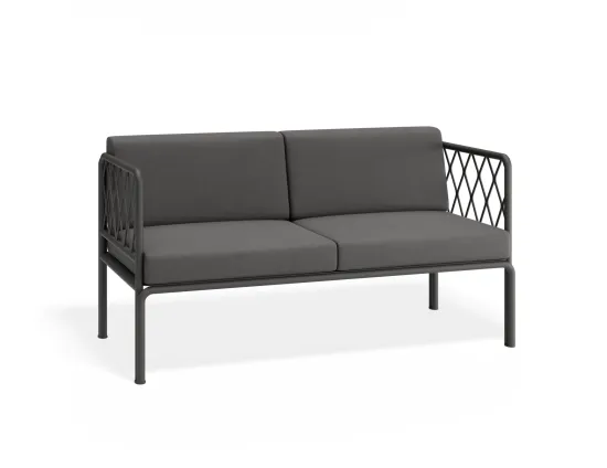 Sevillev2 2seater Charcoalframe Darkgreycushion