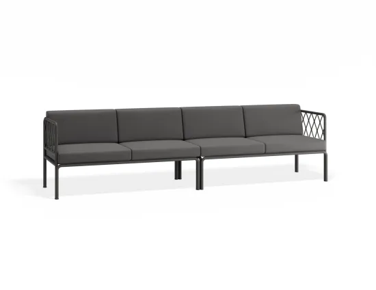 Sevillev2 4seater Charcoalframe Darkgreycushion