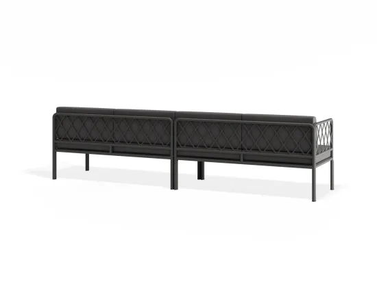 Sevillev2 4seater Charcoalframe Darkgreycushion