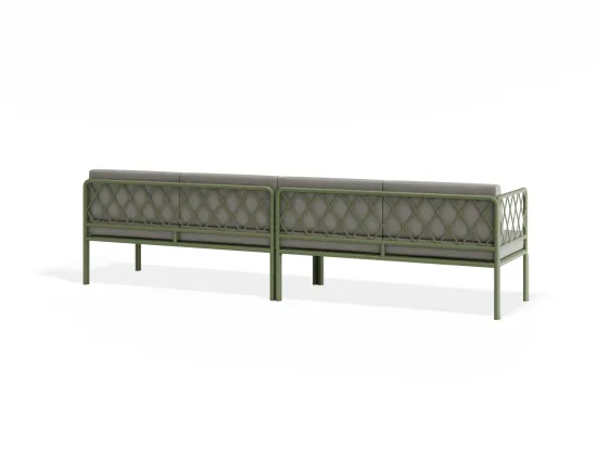 Sevillev2 4seater Greenframe Lightgreycushion