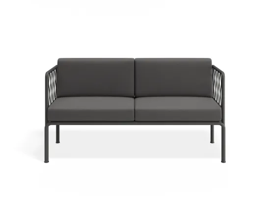 Sevillev2 2seater Charcoalframe Darkgreycushion