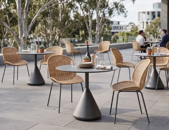 Restaurant Chairs On Terrace