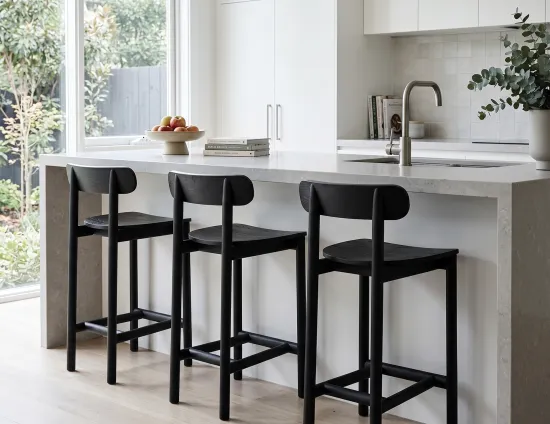 Counter Stool Black Wooden
