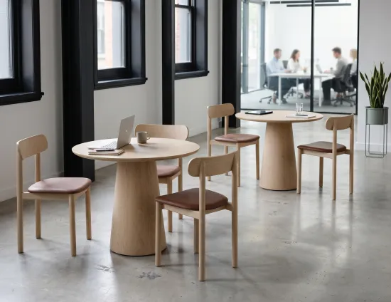 Circa Round Table Zara Chairs Upholstered