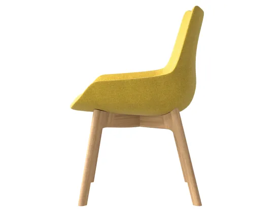 Flow Chair Low Woodbase Yellow Side