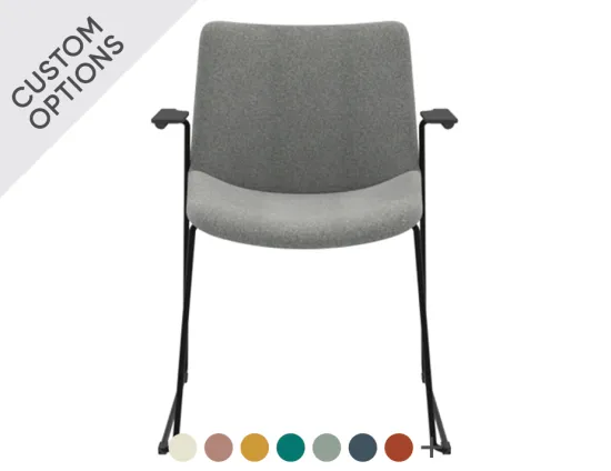 Flow Diining Chair Sled Base With Arms Hero