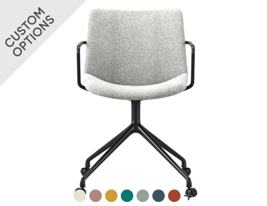 Grey Flow Chair Arms Swivel Castors Side Hero