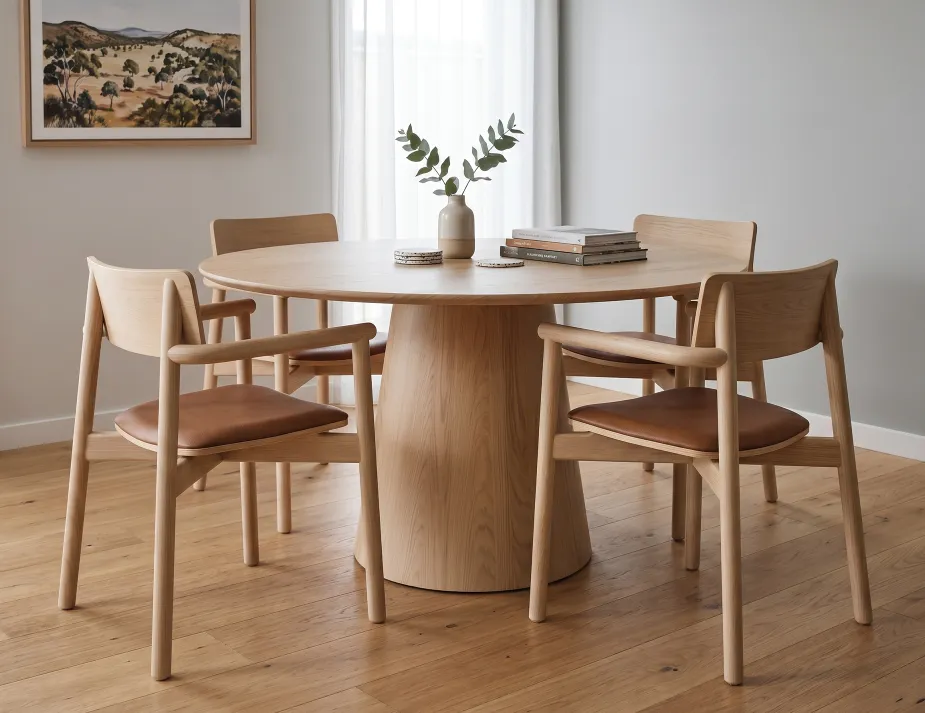 Andi Armchair Wood Tan Seat
