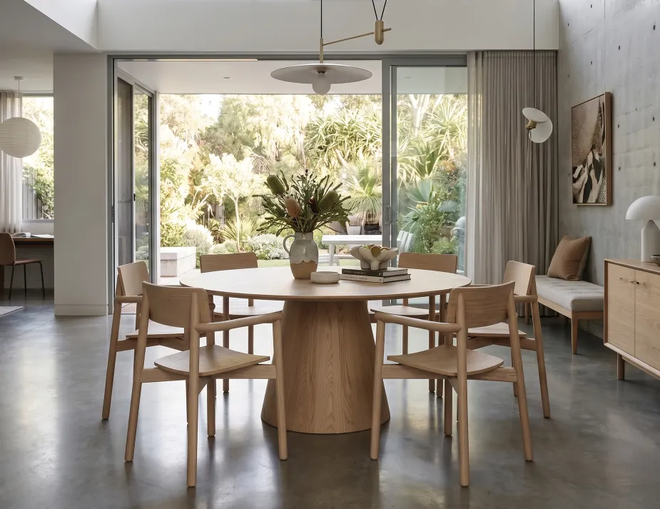 Modern Round Table With Armchairs