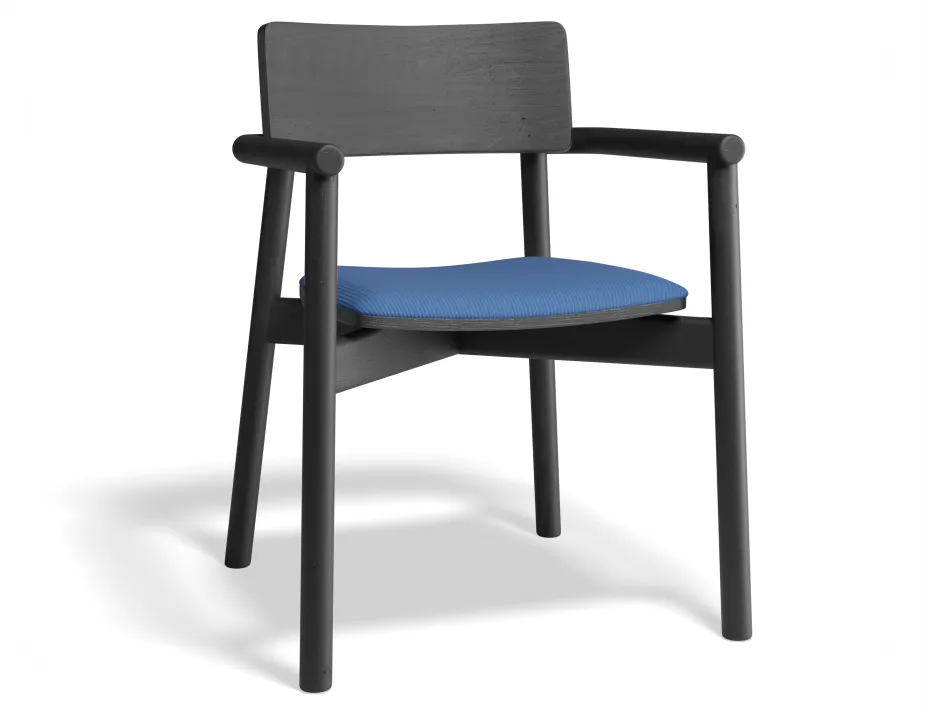 Andi Armchair Pad Ashblack Bluecorduroy