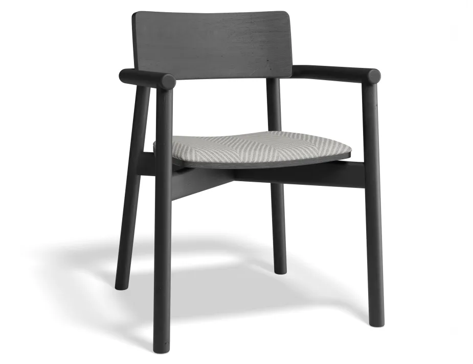 Andi Armchair Pad Ashblack Herringbone