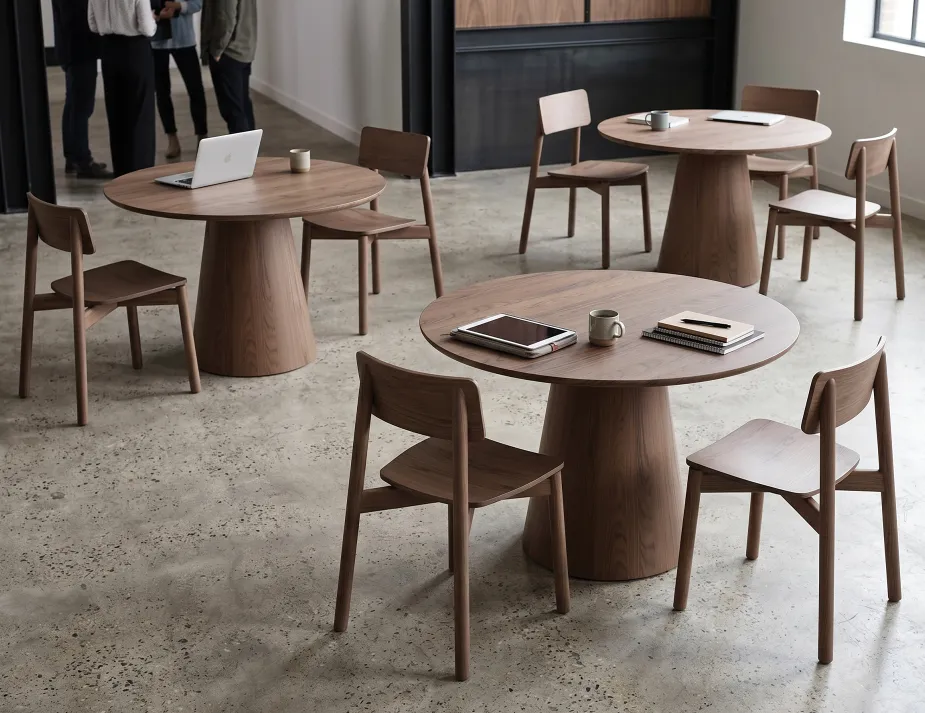 Walnut Ciirca Table And Andi Chairs