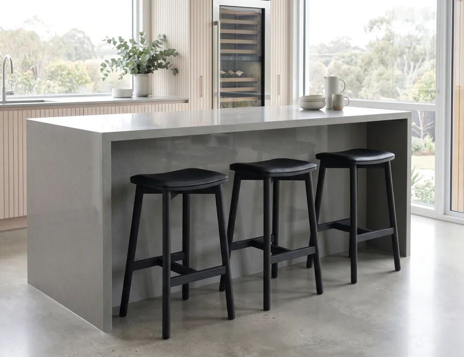 Black Kitchen Stools Black Leather