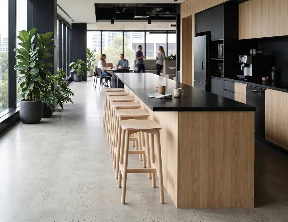 Natural High Bar Stool In Office