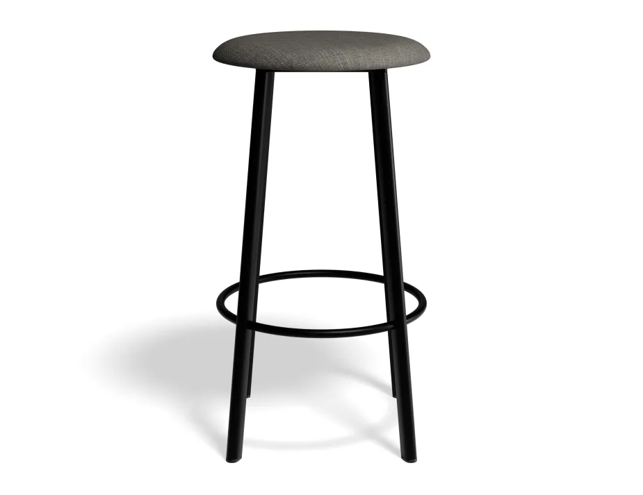 Atlas Kitchenstool Blackframe Fabric Grey