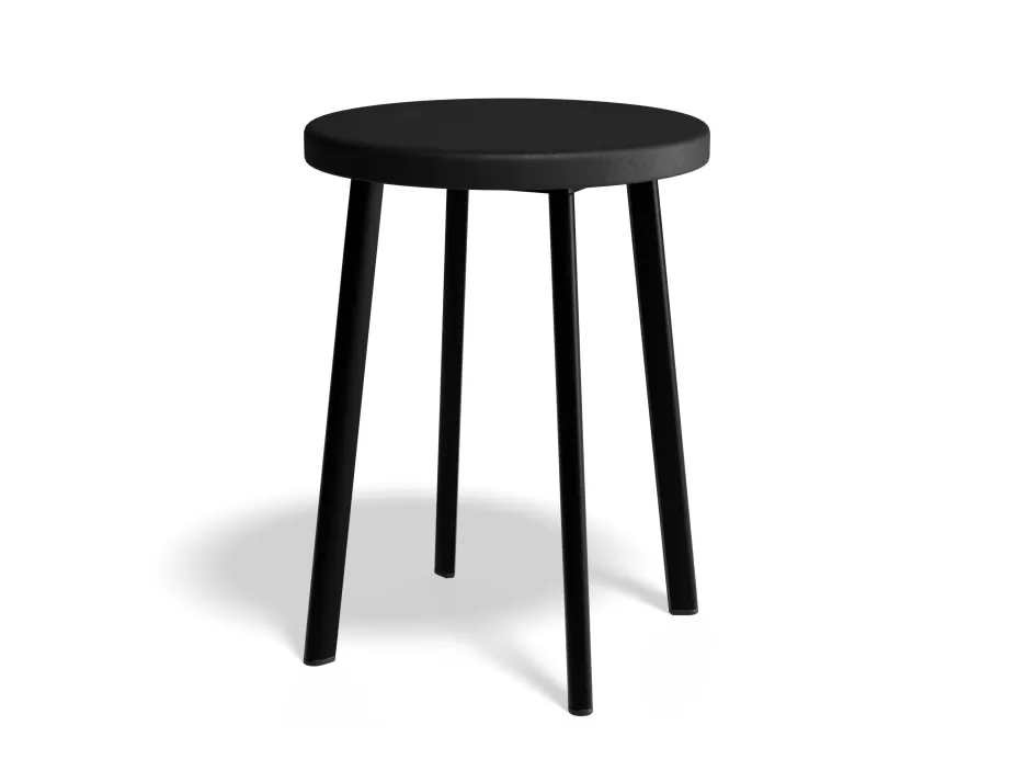 Atlas Lowstool Blackframe Roundwood Black