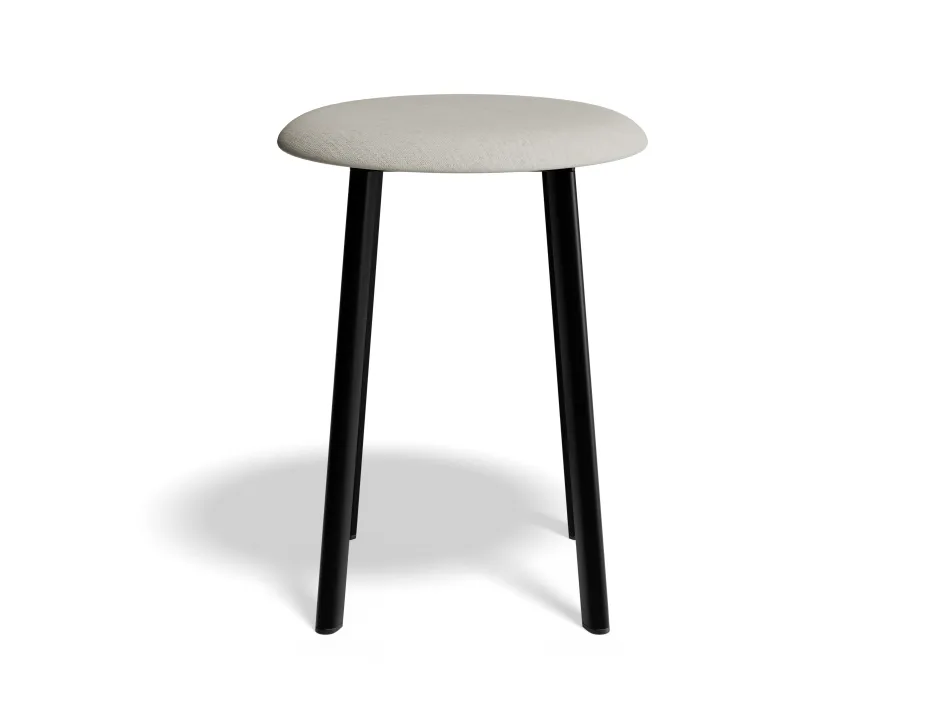 Atlas Lowstool Blackframe Fabric Lightgrey