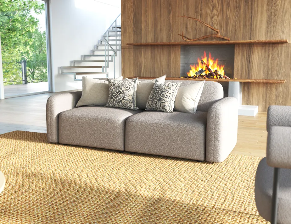 Atticus Oystergrey 3seater