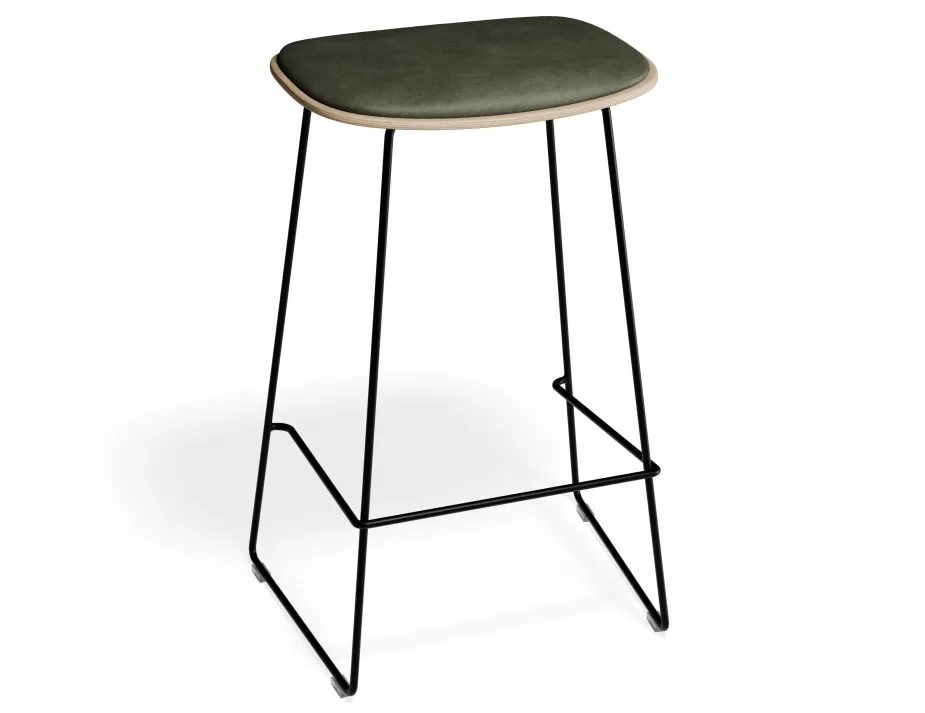 Elvav2 Kitchenstool Padded Ash Black Greenpu