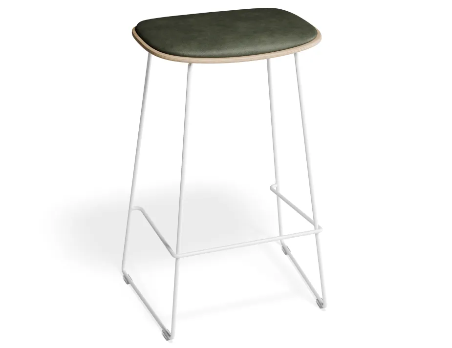 Elvav2 Kitchenstool Padded Ash White Greenpu