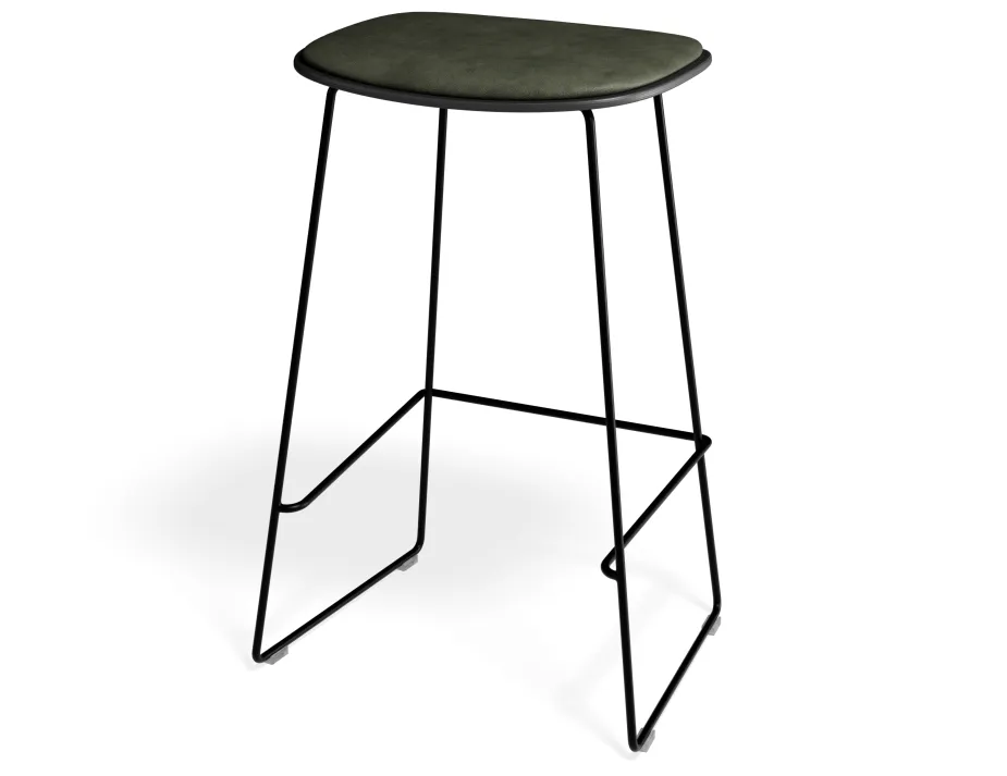 Elvav2 Kitchenstool Padded Black Black Greenpu