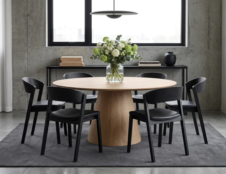 Grayson Chair Black Round Table Lifestyle