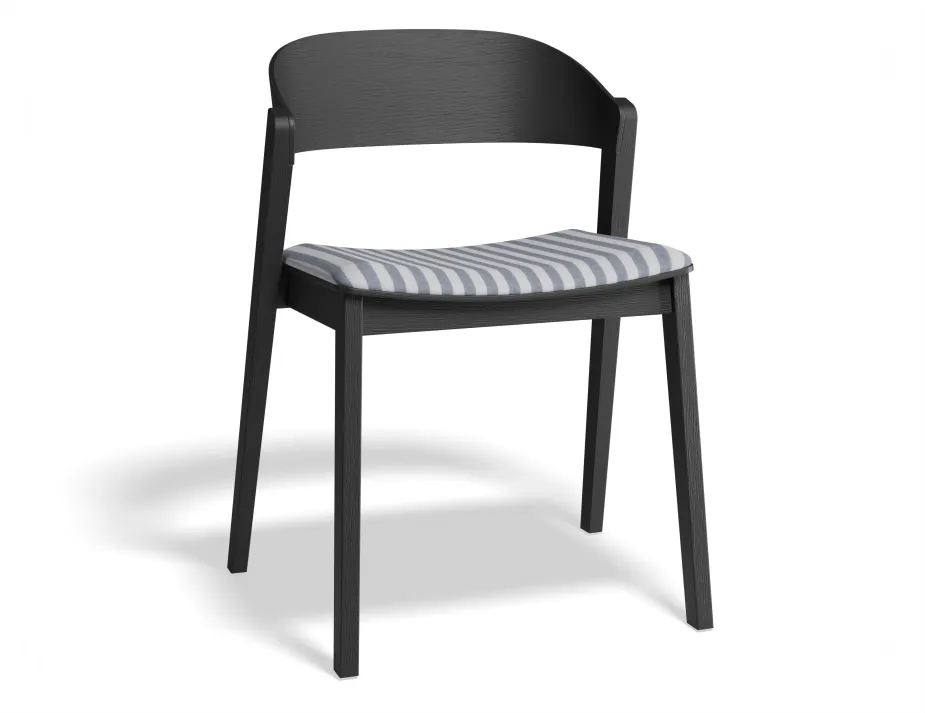 Grayson Chair Pad Black Bluestripe