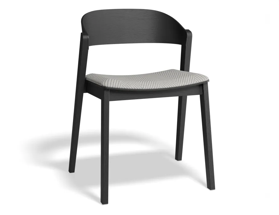 Grayson Chair Pad Black Herringbone