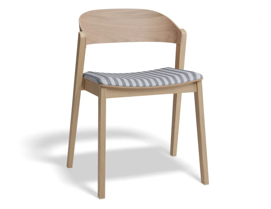 Grayson Chair Pad Natural Bluestripe