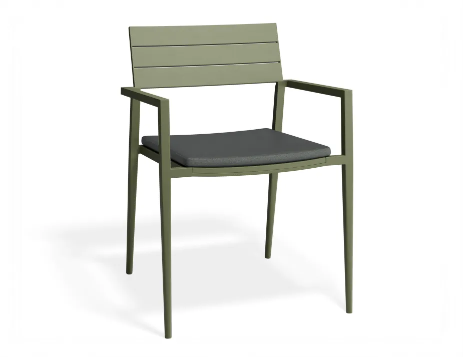 Halki Chaircushion Green Darkgrey