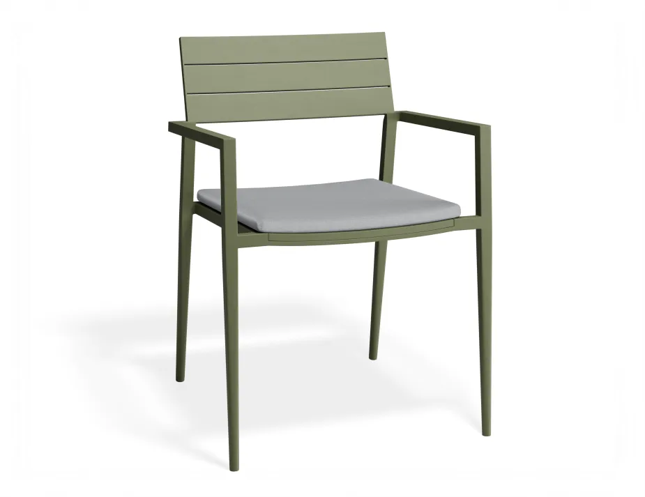 Halki Chaircushion Green Lightgrey