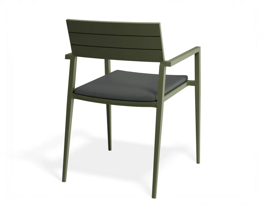 Halki Chaircushion Green Darkgrey