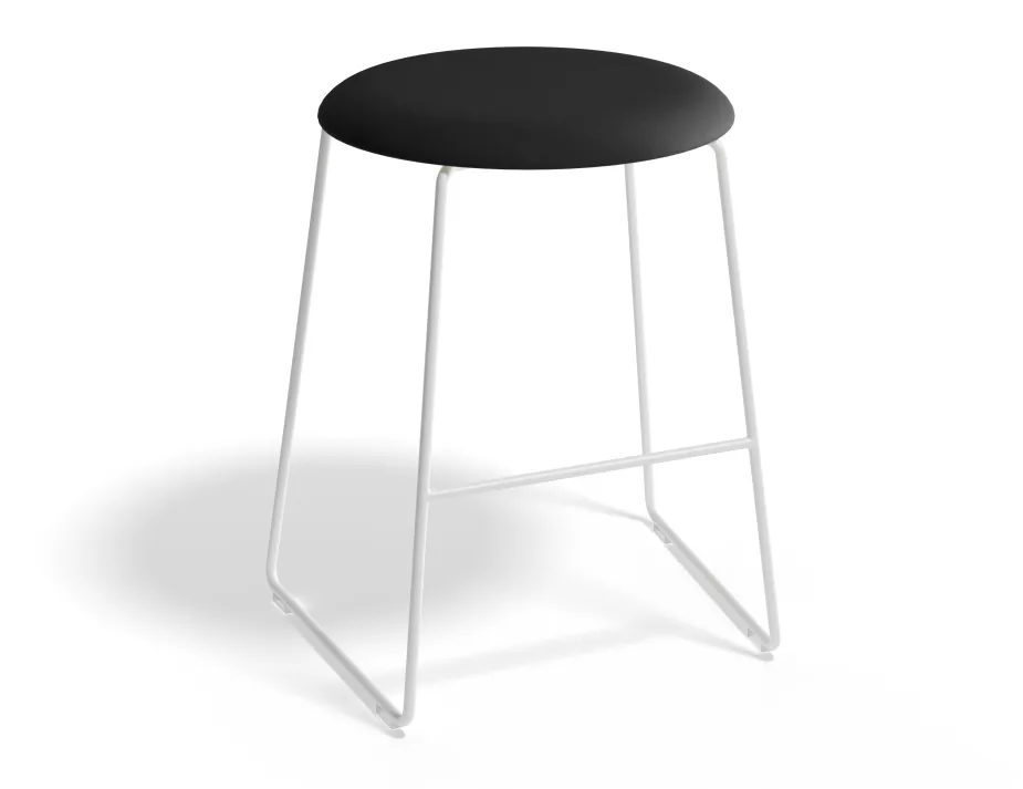 Hugo Lowstool 46cm White Frame Storm Grey