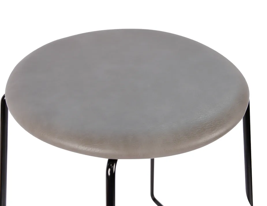 Hugo Stool Grey Seat Black Frame