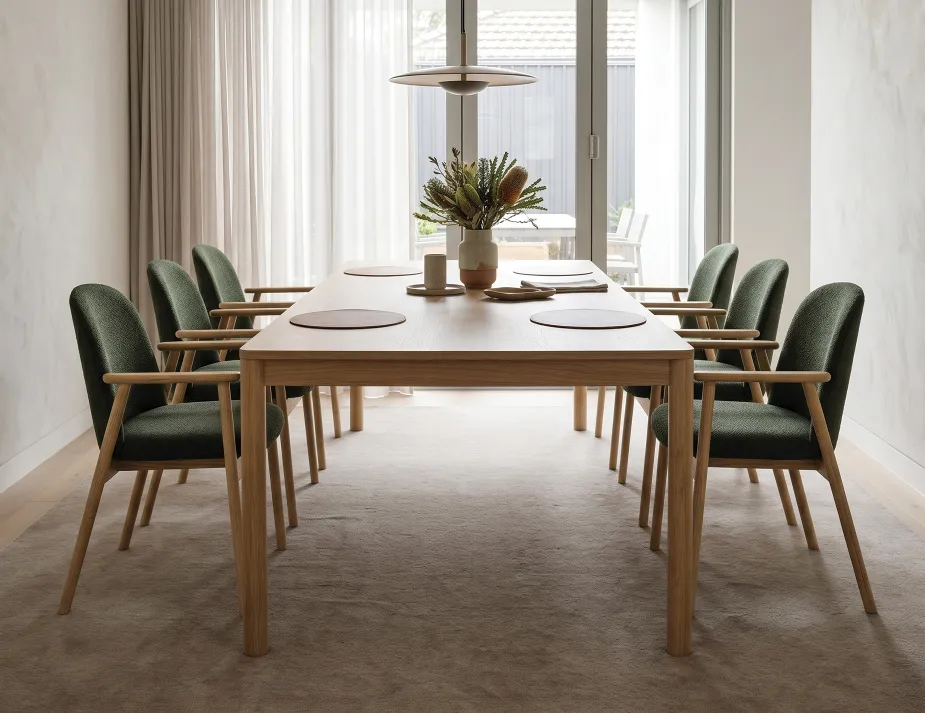 Green Lina Fabric Dining Chair