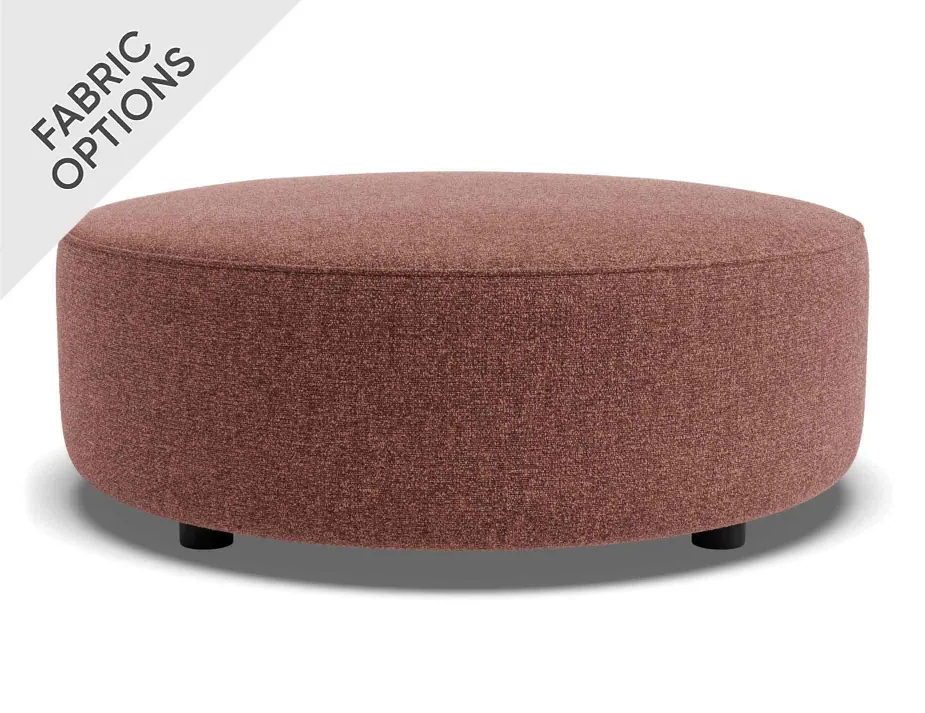 Lune Round Low Ottoman 80cm Berry Product