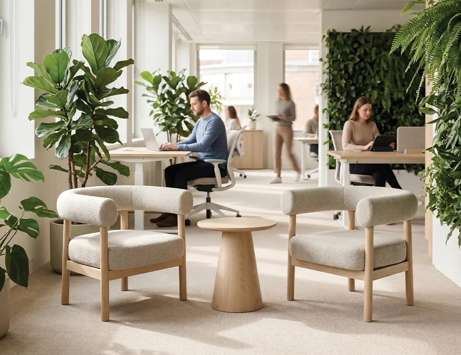 Marlowe Lounge Ivory Natural Wood Lifestyle