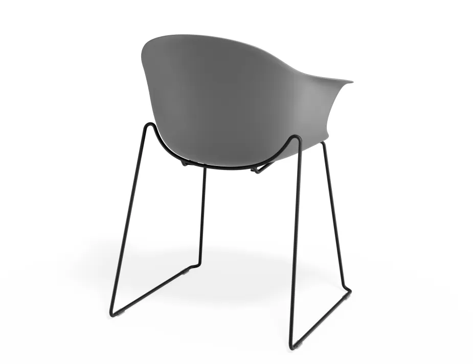 Pebble Armchair Greyseatv2 Sledblack
