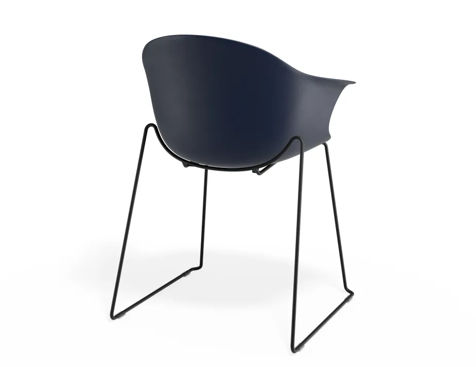 Pebble Armchair Navyseat Sledblack
