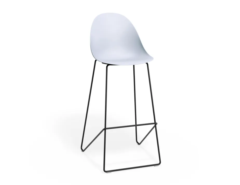 Pebble Barstool Palebluev3seat Blackframe