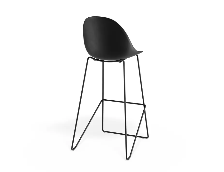 Pebble Barstool Blackseat Blackframe