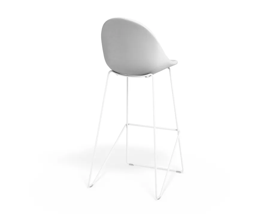 Pebble Barstool Whitepuseat Whiteframe