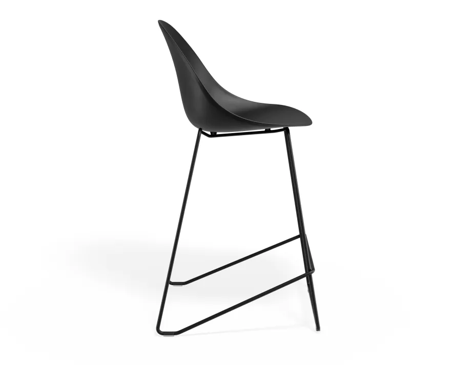 Pebble Kitchenstool Blackseat Blackframe