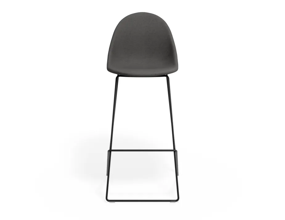 Pebble Barstool Greyfabricseat Blackframe