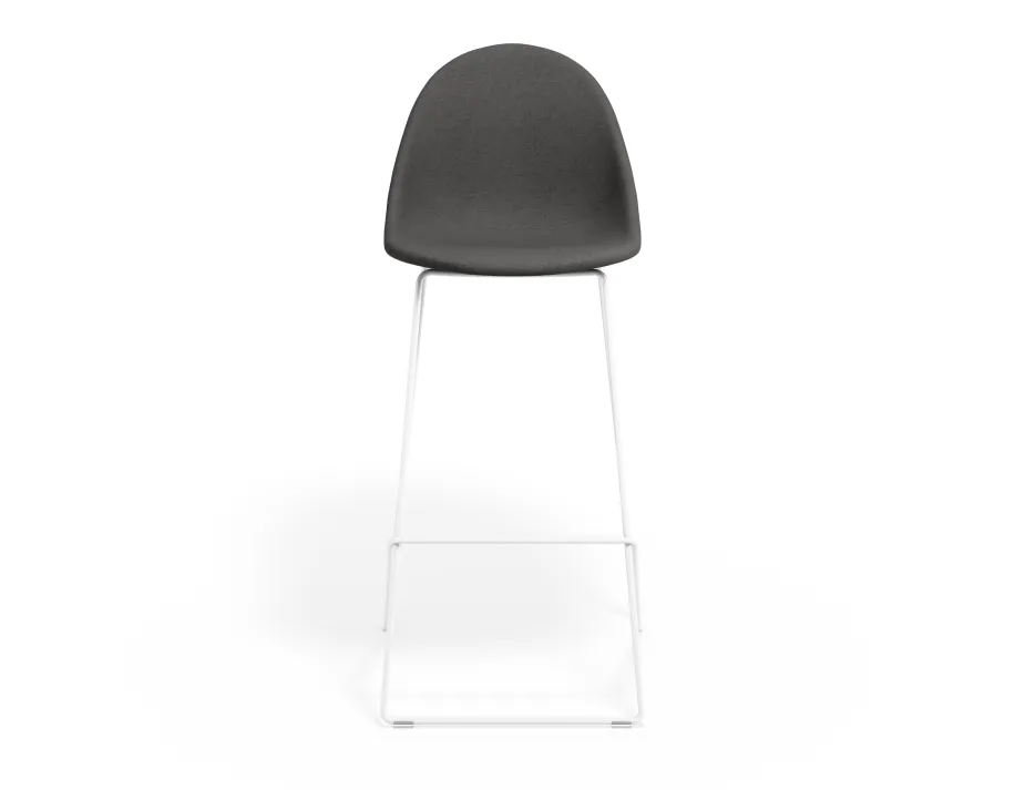 Pebble Barstool Greyfabricseat Whiteframe