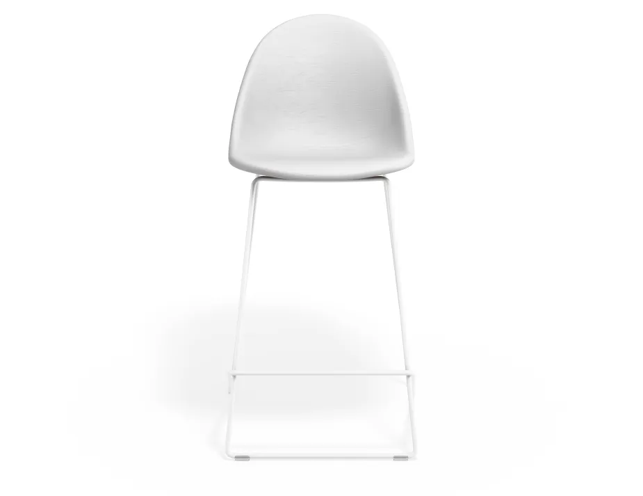 Pebble Kitchenstool Whitepuseat Whiteframe