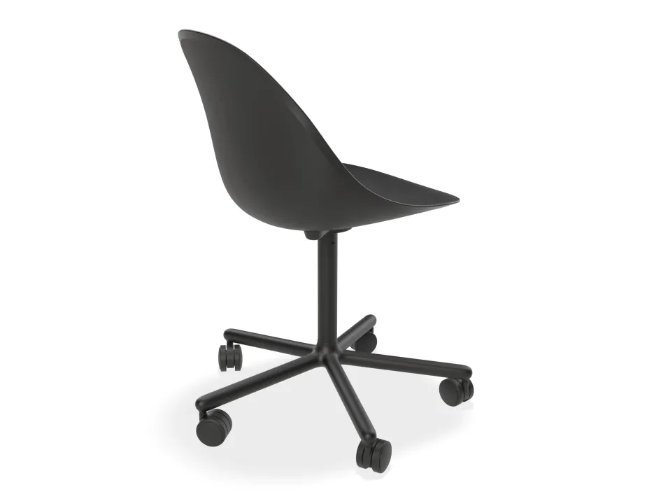 Black Swivel Castor Pebble Back